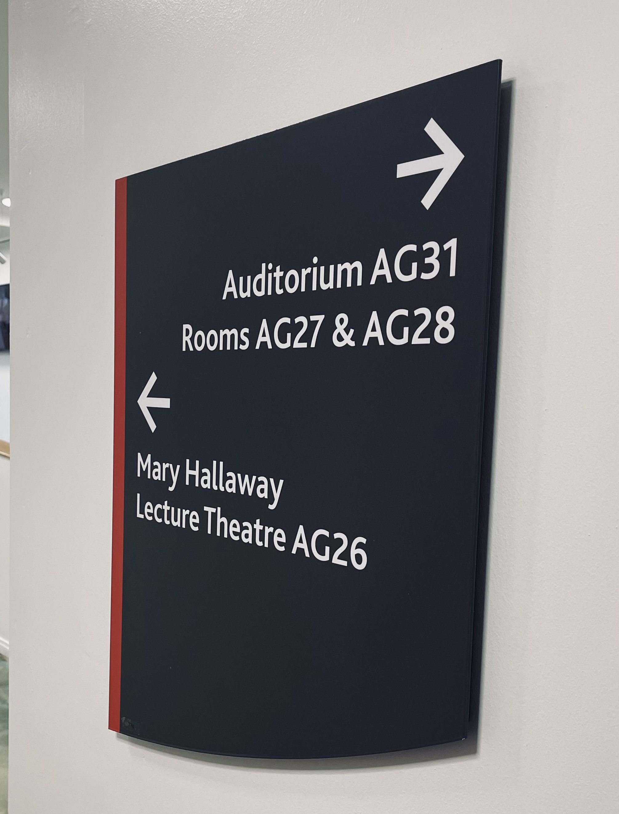 wall directory sign at Leeds Trinity University